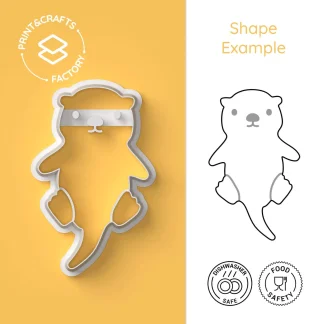 cortador_bolachas_bebe_lontra_cortante + resultado final_by_printandcrafts factory Cortador de Biscoitos Bebê Lontra