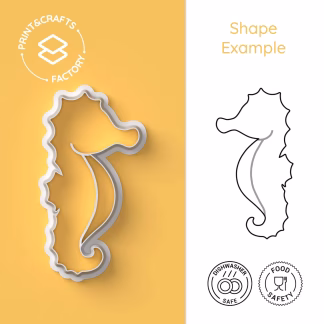 cortador_bolachas_cavalo marinho_cortante + resultado do final_by_printandcrafts factory Cortador Biscoitos de Cavalo Marinho